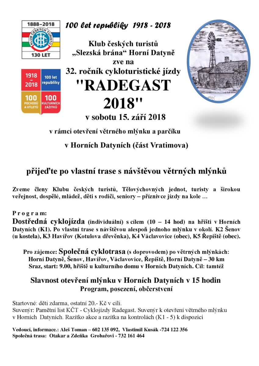 Cykloturistická jízda - Radegast 2018